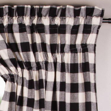 Black Buttermilk Buffalo Check Gathered Swag Lined C6510011 - The Fox Decor